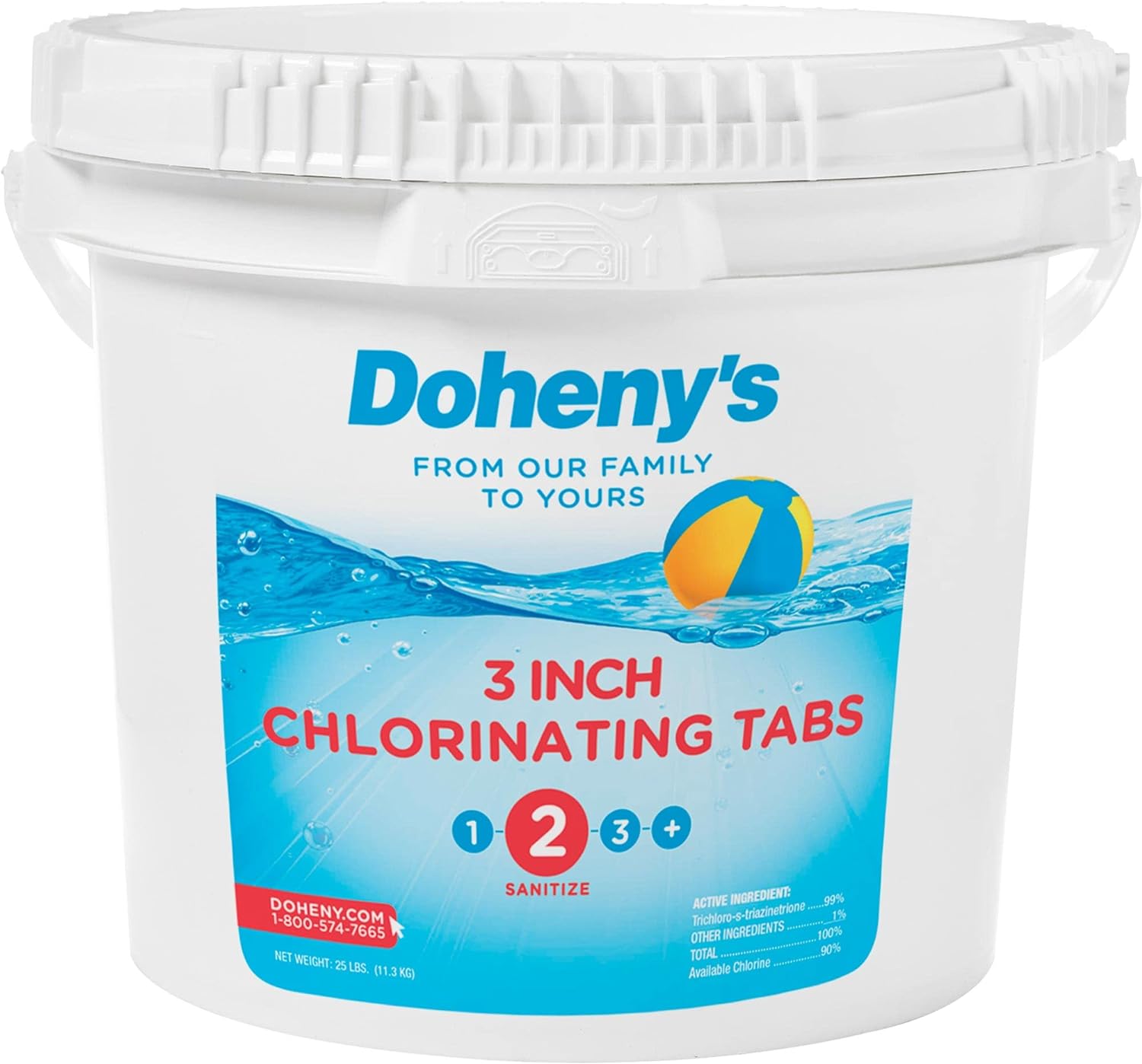 Doheny's 3 Inch Stabilized Chlorine Tablets | Pro-Grade Pool Sanitizer, Long Lasting, Slow Dissolving, 99% Pure Tri-Chlor, Individually Wrapped