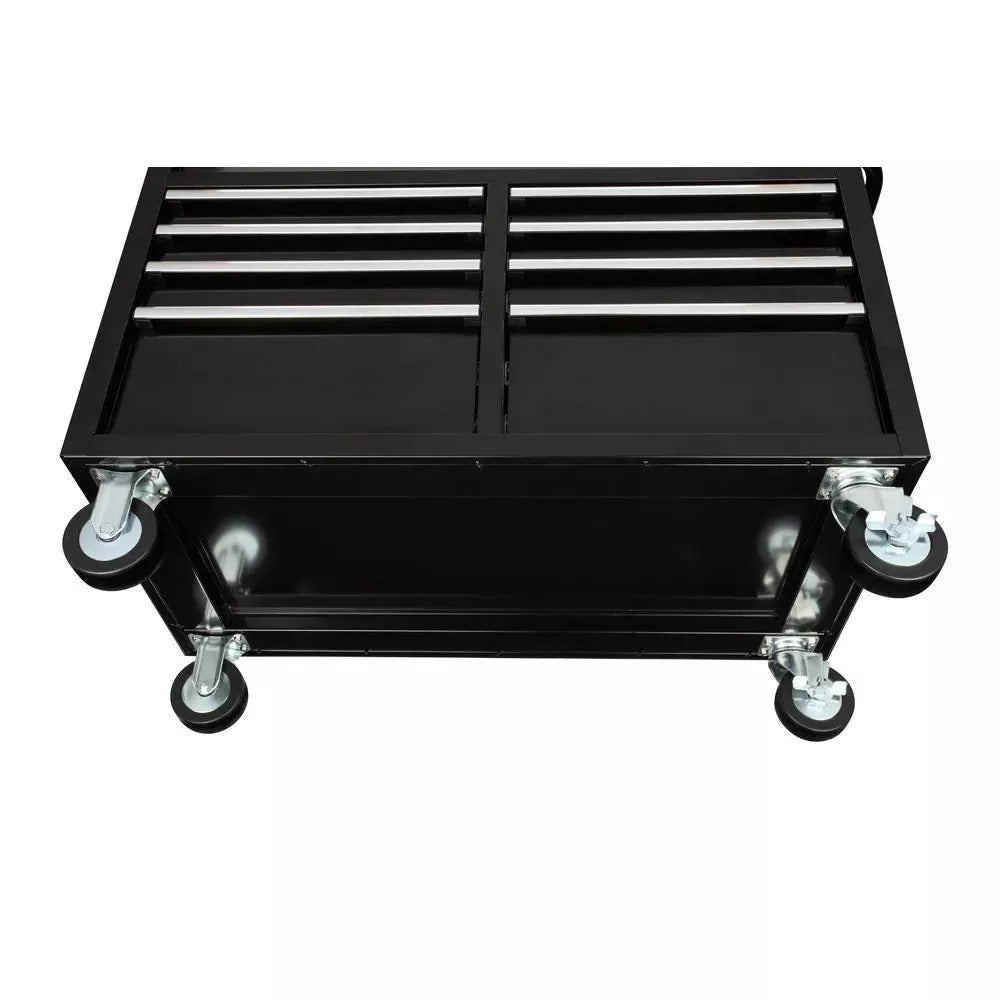 46 in. W x 24 in. D 9-Drawer Gloss Black Deep Tool Chest Mobile Workbench