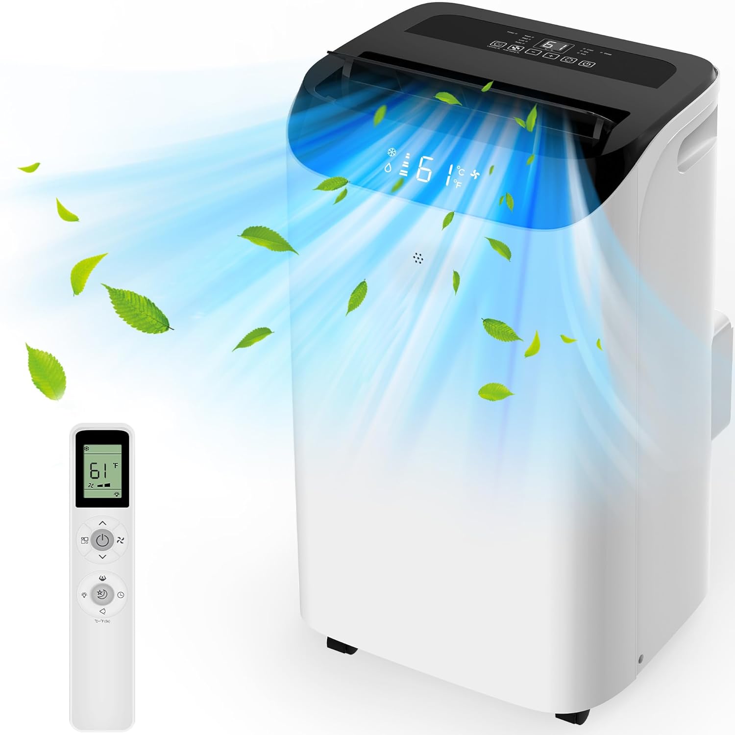Portable Air Conditioners with Remote Control, 3-in-1 Free Standing Cooling AC Unit with Fan & Dehumidifier, Cools Room up to 700 sq.ft, Smart/Sleep Mode,3 Speed,Auto Swing,24H Timer