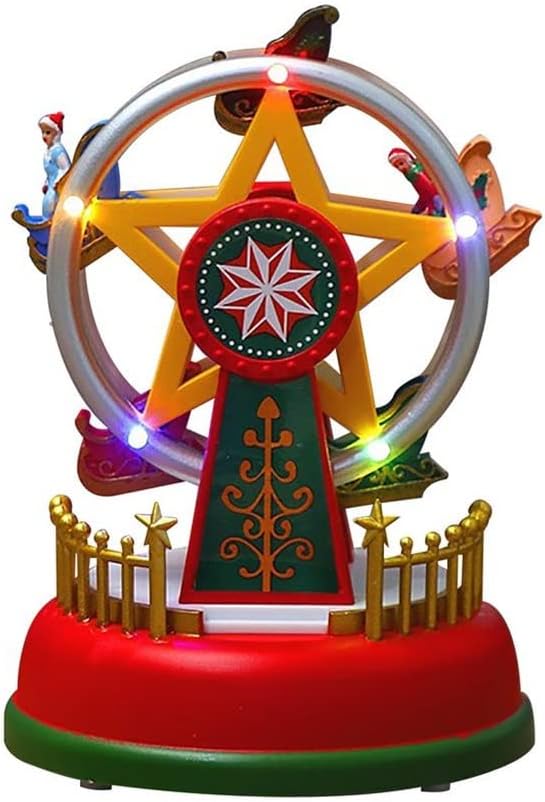 MGWYE Christmas Music Box with Light Room Decor Holiday Musical Ornaments Year Decoration Gift (Color : E)