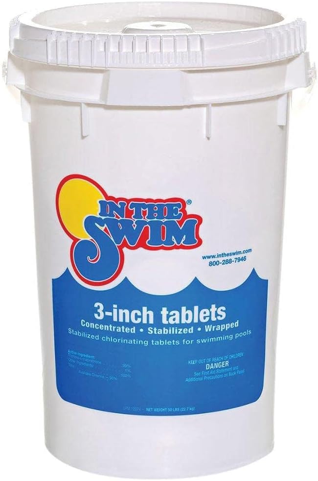 In The Swim 3 Inch Stabilized Chlorine Tablets for Sanitizing Swimming Pools