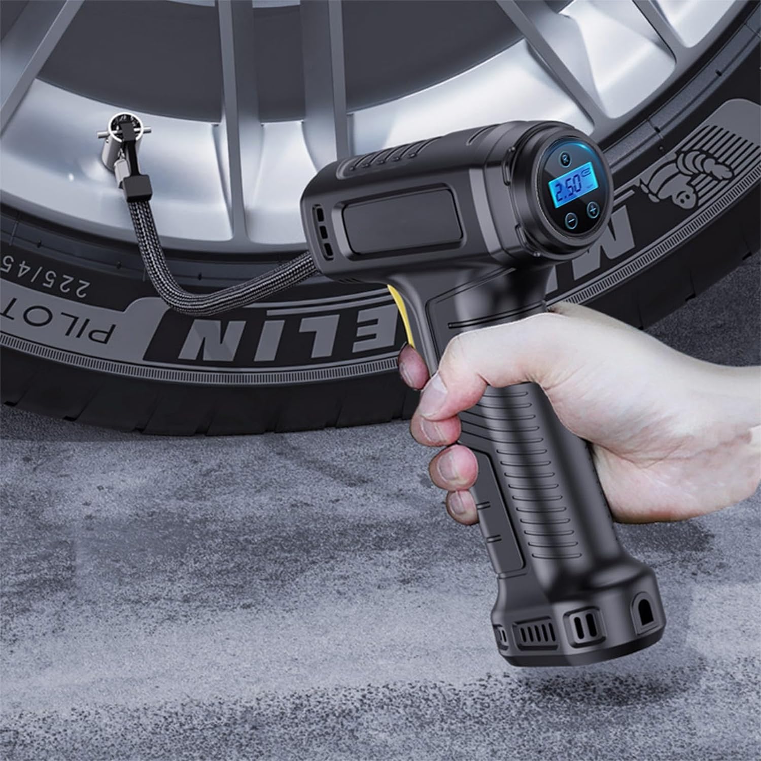 Tire Inflator Pump with Emergency LED Light